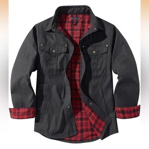 Men’s Unbranded Flannel Button Down Jacket Lightweight XL